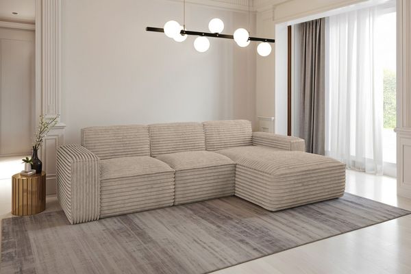 Kaiser Möbel Ecksofa Eckcouch SIENA L-Form, Stoff Poso/Salvador/Maloy/Artico/Velo, Einzelsofa, Bequem, originelles Design, praktisch, viele Farben