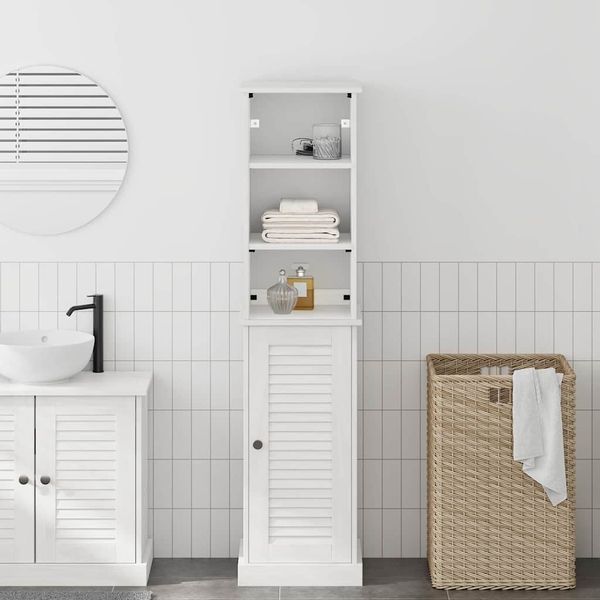 vidaXL Badezimmermöbel-Set mit Regal VIGO 2 pcs Weiß und Antikweiß 3328532