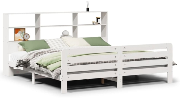 vidaXL Massivholzbett ohne Matratze Weiß 180x200 cm Kiefernholz 3309933