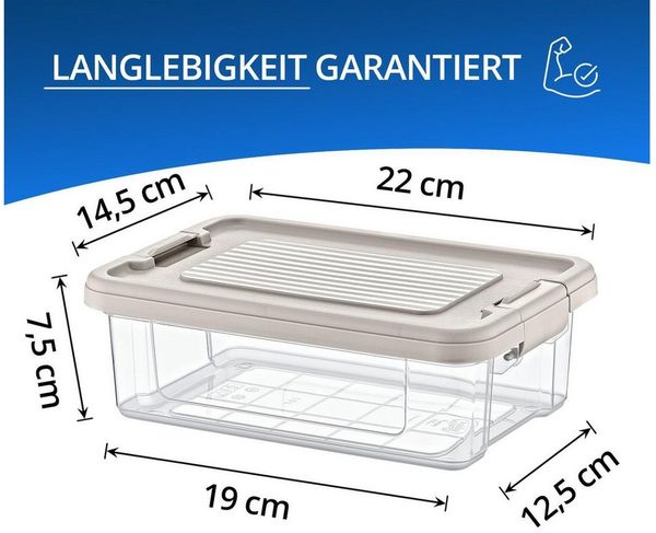 astor24 Aufbewahrungsbox Aufbewahrungsbox Deckel Kunststoffbox Transparent Regalbox Lagerbox (Spielzeugbox), 16 verschiedene Größen Stapelbox Kiste Lagerbox Werkstatt Garten