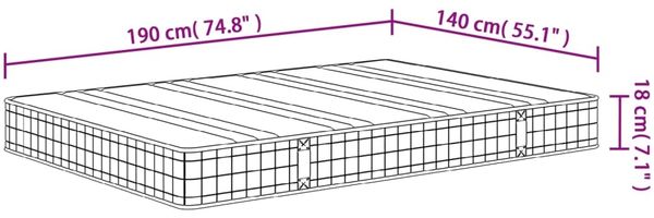 vidaXL Matratze Bonnell-Federkern Mittel 140x190 cm 3206378 Bild 9