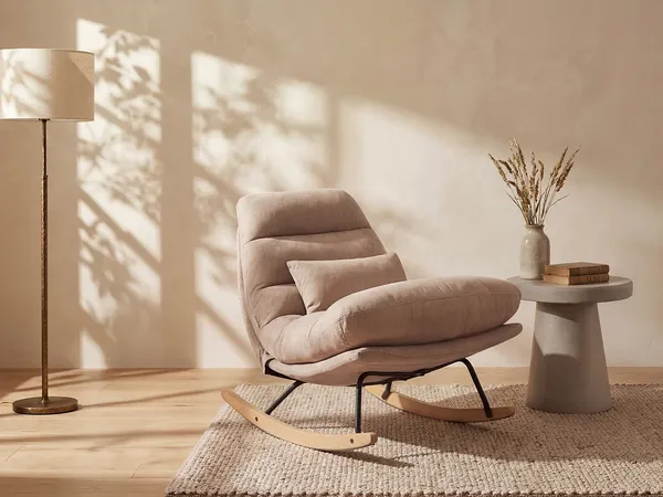 Vente-unique - RELIACO Sessel Stoff Schokoladenbraun - B 93 cm x H 80 cm x L 82 cm