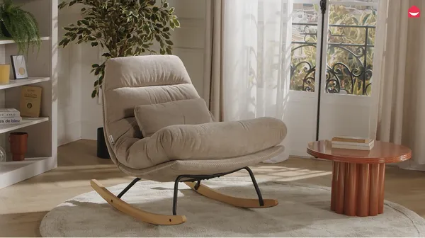 Vente-unique - RELIACO Sessel Stoff Schokoladenbraun - B 93 cm x H 80 cm x L 82 cm