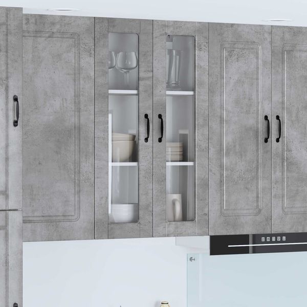 vidaXL Wandglas-Schrank PORTO Beton Grau 60 x 31 x 100 cm 885528