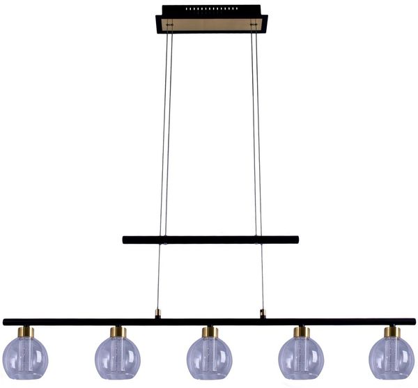 näve LED Pendelleuchte Brass, Warmweiß, 5flammig dimmbar höhenverstellbar Lichtfarbe warmweiß