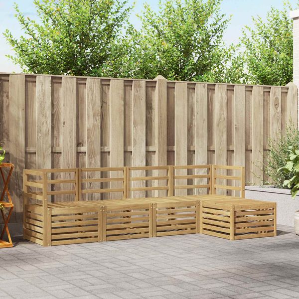 vidaXL Outdoor-Sofagarnitur 5 pcs Weiß Massivholz Akazie 3391654