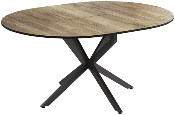 Esstisch Loyd Schwarz/Eiche rustikal 120 x 76.5 cm ausziehbar Vicco