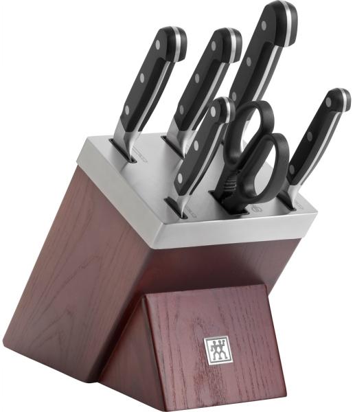 Zwilling Pro 7 EL Edelstahl-Küchenmesser mit Schere in einem selbstschärfenden Block