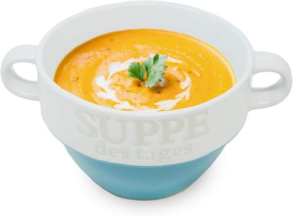 Riyashop Suppenschüssel Suppentasse Suppenschüssel Schüssel Suppenterrine Landhaus (Blau)