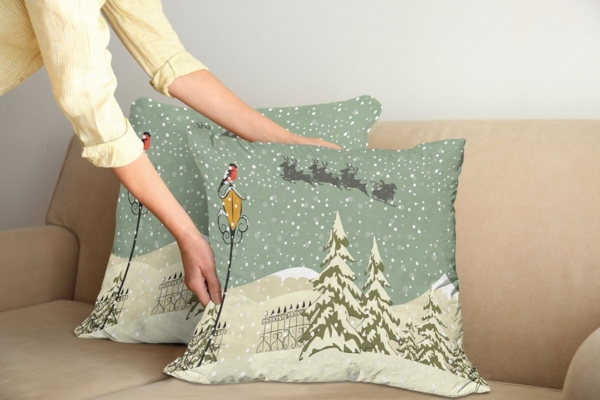 Abakuhaus Kissenbezüge Modern Accent Doppelseitiger Digitaldruck, (2 Stück), Weihnachten Weihnachtsmann-Ren Bild 3