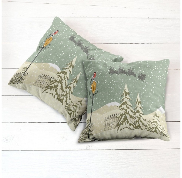 Abakuhaus Kissenbezüge Modern Accent Doppelseitiger Digitaldruck, (2 Stück), Weihnachten Weihnachtsmann-Ren Bild 2