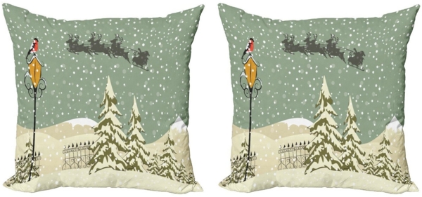 Abakuhaus Kissenbezüge Modern Accent Doppelseitiger Digitaldruck, (2 Stück), Weihnachten Weihnachtsmann-Ren Bild 1