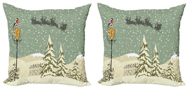 Abakuhaus Kissenbezüge Modern Accent Doppelseitiger Digitaldruck, (2 Stück), Weihnachten Weihnachtsmann-Ren Bild 4