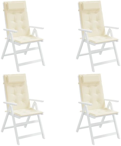 vidaXL Hochlehner-Auflagen 4 Stk. Creme Oxford-Gewebe 361881 Bild 4