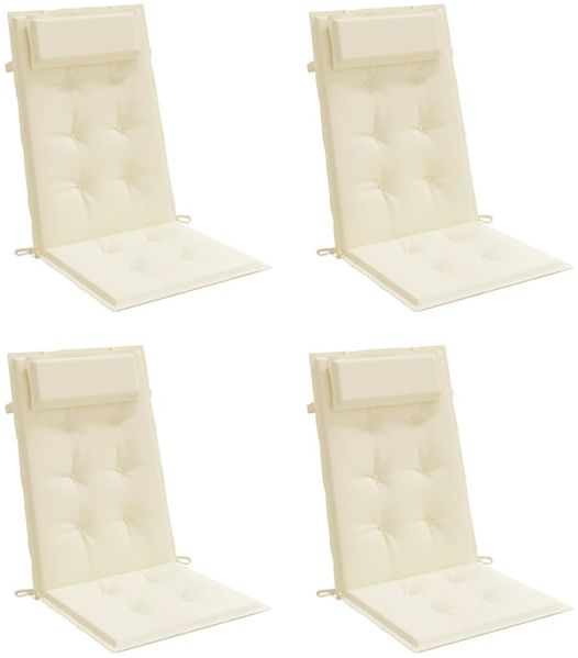 vidaXL Hochlehner-Auflagen 4 Stk. Creme Oxford-Gewebe 361881 Bild 3