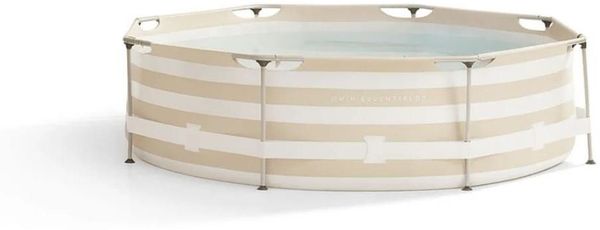 Swim Essentials Pool Runder Rahmenpool beige, 305x76 cm, Swimming Pool Planschbecken Schwimmbecken