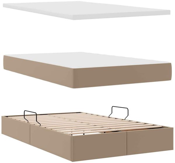 vidaXL Aufbewahrungsbett mit Matratze Cappuccino 120 x 200 cm 3370392 Bild 8