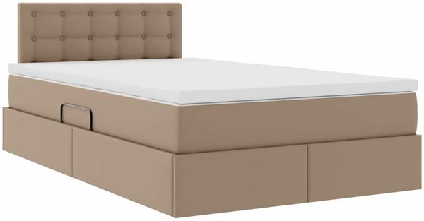 vidaXL Aufbewahrungsbett mit Matratze Cappuccino 120 x 200 cm 3370392 Bild 5