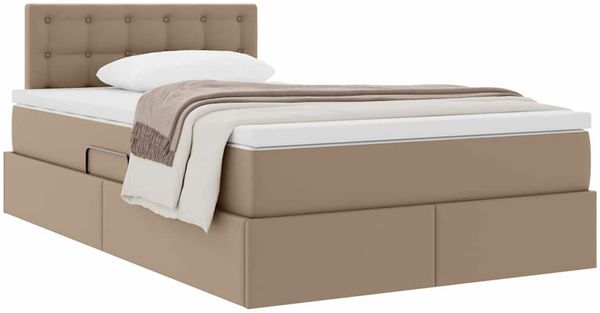 vidaXL Aufbewahrungsbett mit Matratze Cappuccino 120 x 200 cm 3370392 Bild 3