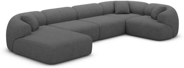 Wohnlandschaft Monteluna XL in Samtstoff - Bouclestoff - graphite - Links