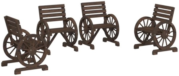 vidaXL Gartenstühle 4 Stk. Massivholz Tanne 3207128