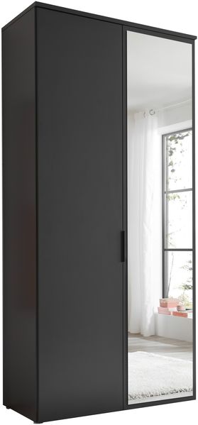 Drehtürenschrank >LOBATO< in Graphit - 101,7x225x52cm (BxHxT)