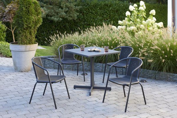 LC Garden Stapelstuhl Garvista 8er Set Stapelstuhl 56x62x72cm schwarz