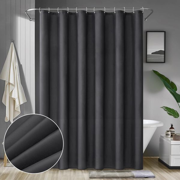 MIULEE Duschvorhang 240x200cm Dunkelgrau Wasserdicht Anti-schimmel Textil