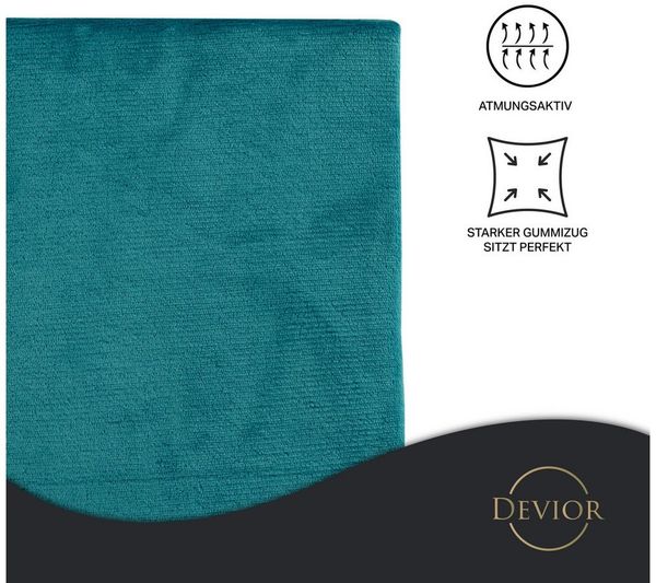 Devior Spannbettlaken aus 100% Nicki-Plüsch mit Cashmere-Touch, 190 g/m² mit Einlaufschutz, Nicki, Gummizug: Rundumgummizug, für Boxspringmatratze bis 32cm - Spannbettlaken 180 x 200 cm kuschelig
