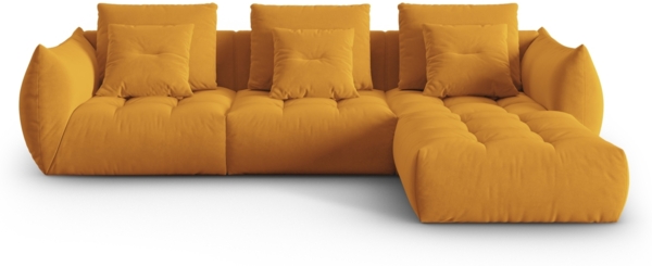 Micadoni Ecksofa Bloom 2-Sitzer Samt Gelb