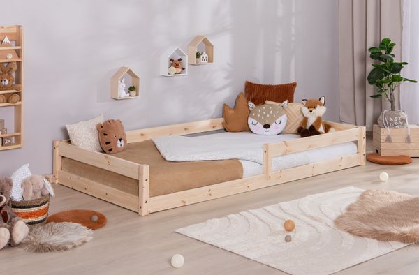 Bodenbett Einzelbett "Emi" 90x200 Kiefer Massiv