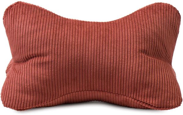 Gözze - Leseknochen Capri, Nackenkissen in Feincord-Optik, Lese- und Relaxkissen für Nacken und Rücken, 40x25 cm - Zimt