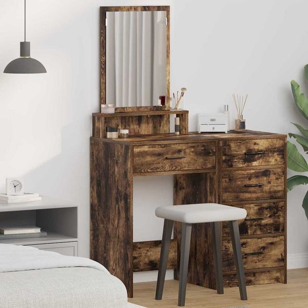 vidaXL Schminktisch Geräucherte Eiche 50 x 41 x 140 cm Holzwerkstoff 865131