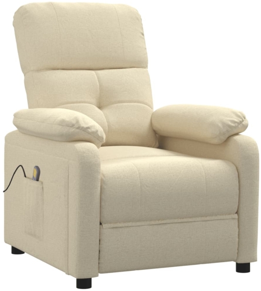 vidaXL Massagesessel Creme Stoff 348296