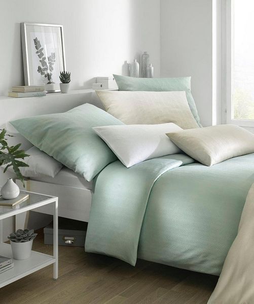 fleuresse Bettwäsche Jade, Mako-Damast, 2 teilig, mit dezentem Muster