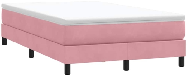vidaXL Boxspringbett mit Matratze Rosa 120x220 cm Samt 3315968 Bild 4