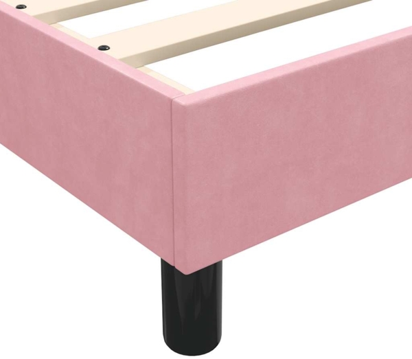 vidaXL Boxspringbett mit Matratze Rosa 120x220 cm Samt 3315968 Bild 7