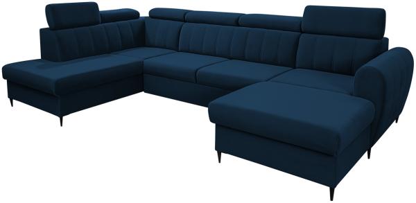 Ecksofa Fizlu XL, Verstellbare Kopfstütze, Bettkasten, Schlaffunktion (Kronos 09, Seite: Rechts)