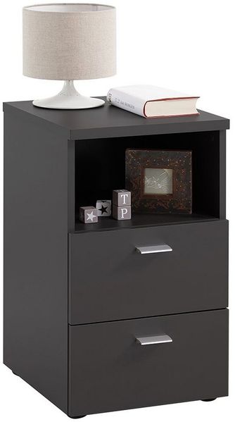 Lomadox Nachttisch CERNA-10, Nachtschrank Nachtkonsole, schwarz, 35/61,5/39,9 cm