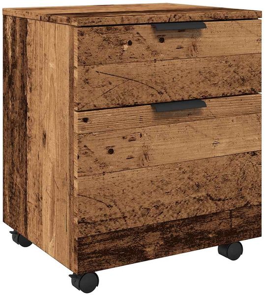 Rollcotainer MOSAB rollbar Altholz 45x38x54 cm | Nachttisch mit Rollen Aktenschrank rollbar kleiner Schubladenschrank