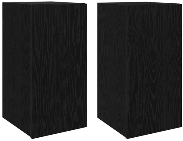 vidaXL Wand-TV-Schrank 2 pcs Schwarz Eichen-Optik 30,5 x 30 x 60 cm 875070