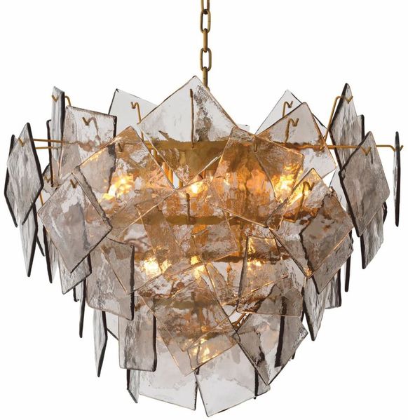 Casa Padrino Luxus Kronleuchter Antik Messing / Grau Ø 80 cm - Luxus Qualität