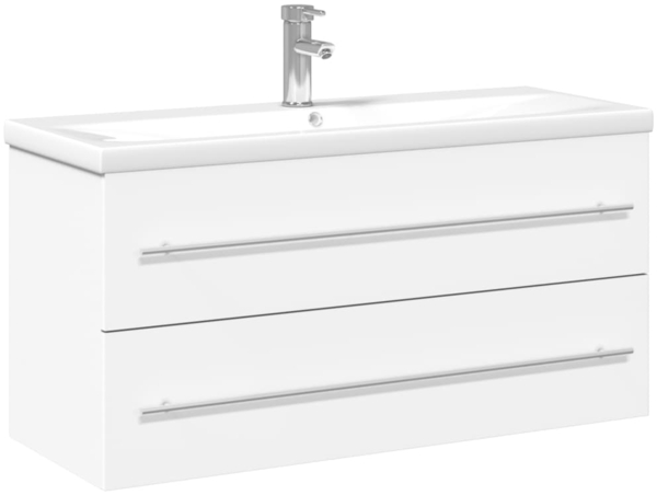 vidaXL Waschbeckenunterschrank mit Einbaubecken Weiß 3278794