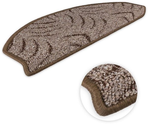 Metzker® Stufenmatte Stufenmatten Prerow Halbrund Braun - 15 Stück, halbrund, Höhe: 6 mm, 15 Stück - Braun