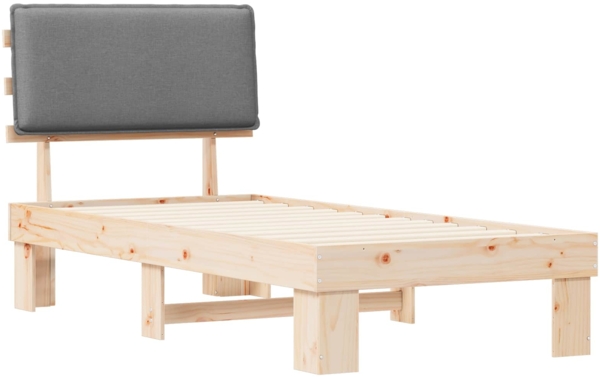 vidaXL Bettgestell mit gepolstertem Kopfteil Hellgrau 90x200 cm 877304 Bild 3