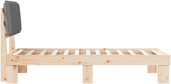 vidaXL Bettgestell mit gepolstertem Kopfteil Hellgrau 90x200 cm 877304 Bild 5