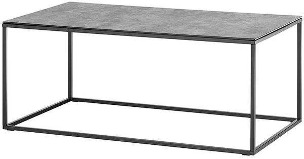 Couchtisch >FARGO< in grau / schwarz, Metall / Glas - 110x45x60cm (BxHxT)