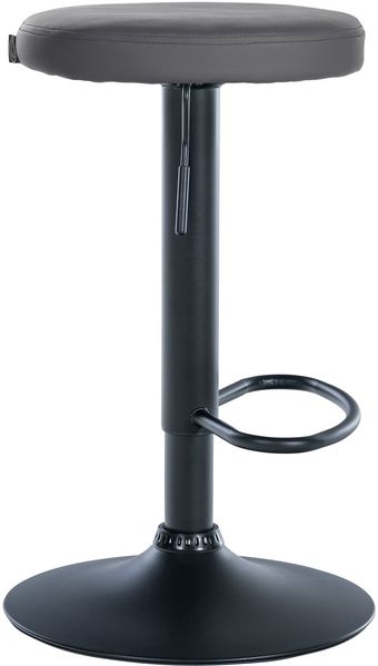 Barhocker KAZON - Kunstleder Grau 38.5x38.5x60 cm Schwarz | Barstuhl Höhenverstellbar Tresenhocker Tresenstuhl Kneipenhocker Kneipenstuhl Bild 4