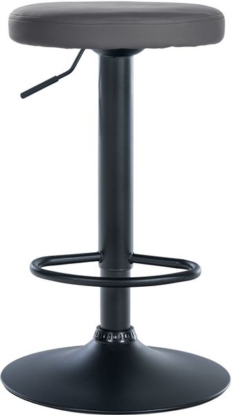 Barhocker KAZON - Kunstleder Grau 38.5x38.5x60 cm Schwarz | Barstuhl Höhenverstellbar Tresenhocker Tresenstuhl Kneipenhocker Kneipenstuhl Bild 3