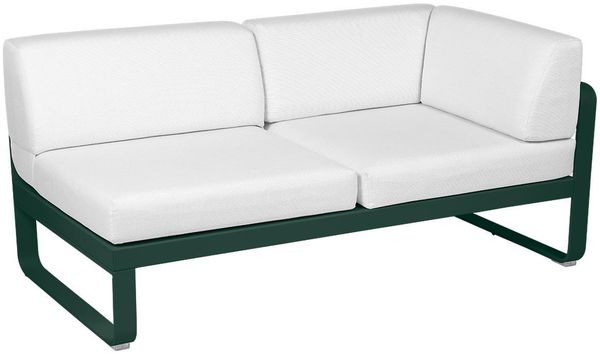 Bellevie Lounge Eck-Modul 02 Zederngrün 81 Grauweiß 2-Sitzer rechts